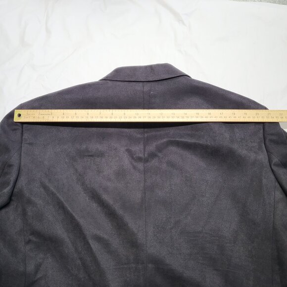 Andrew Fezza Mens Blazer Jacket Faux Suede 44L ( 48" Chest ) Black - Picture 15 of 16